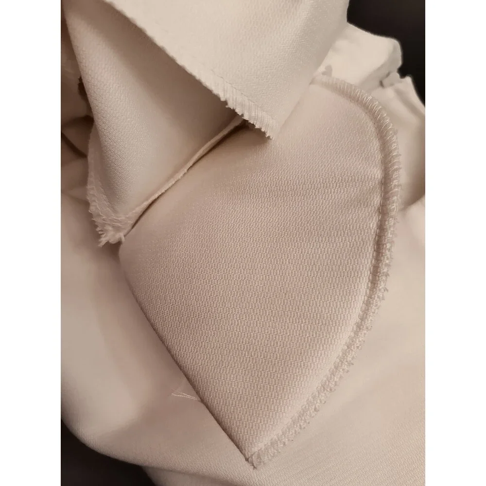 Vintage Leslie Fay Dress Size 12 Petites Ivory Zip Back Long Sleeve